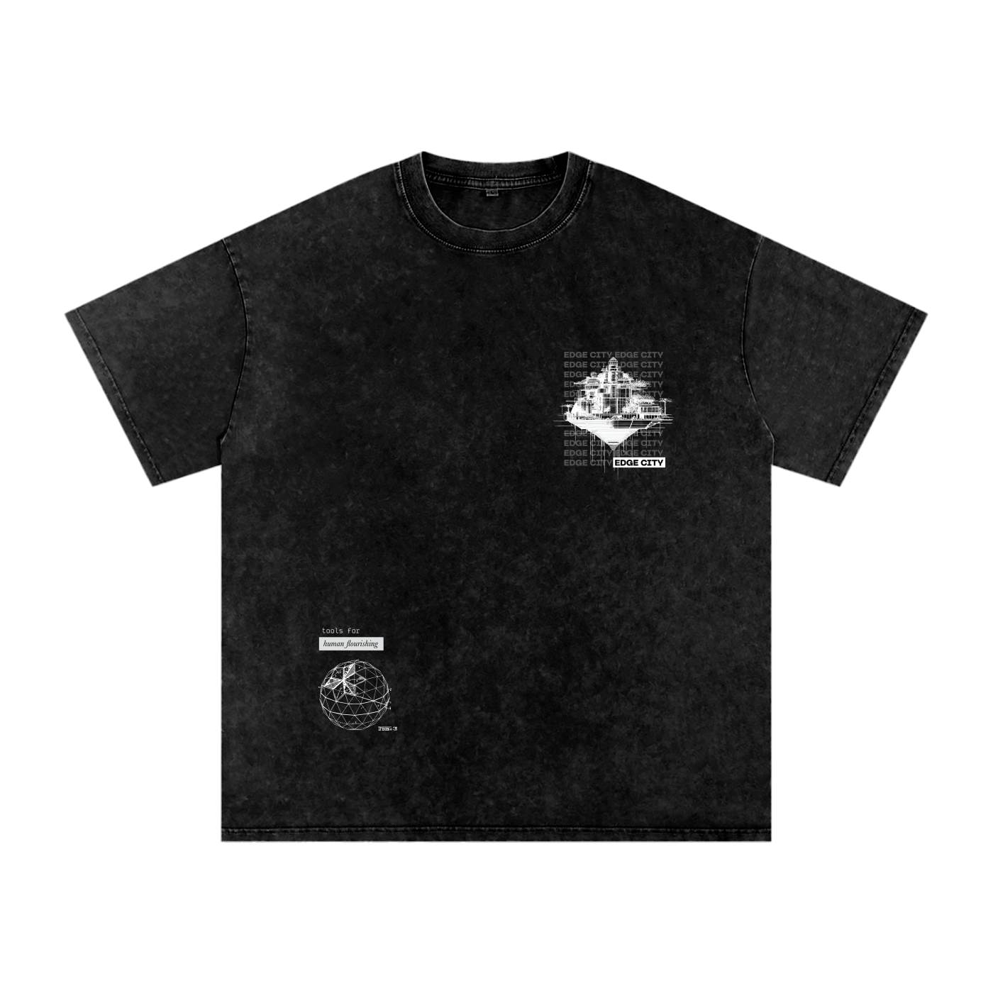 Unisex Black Acid Wash