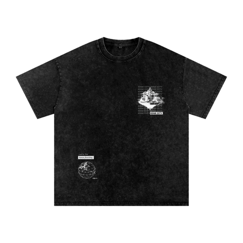 Unisex Black Acid Wash