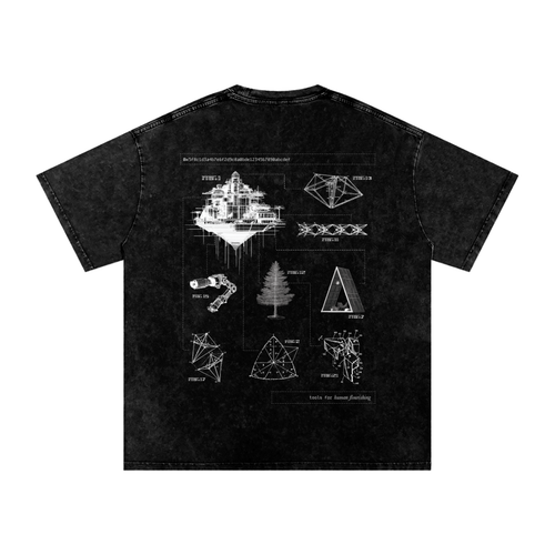 Unisex Black Acid Wash