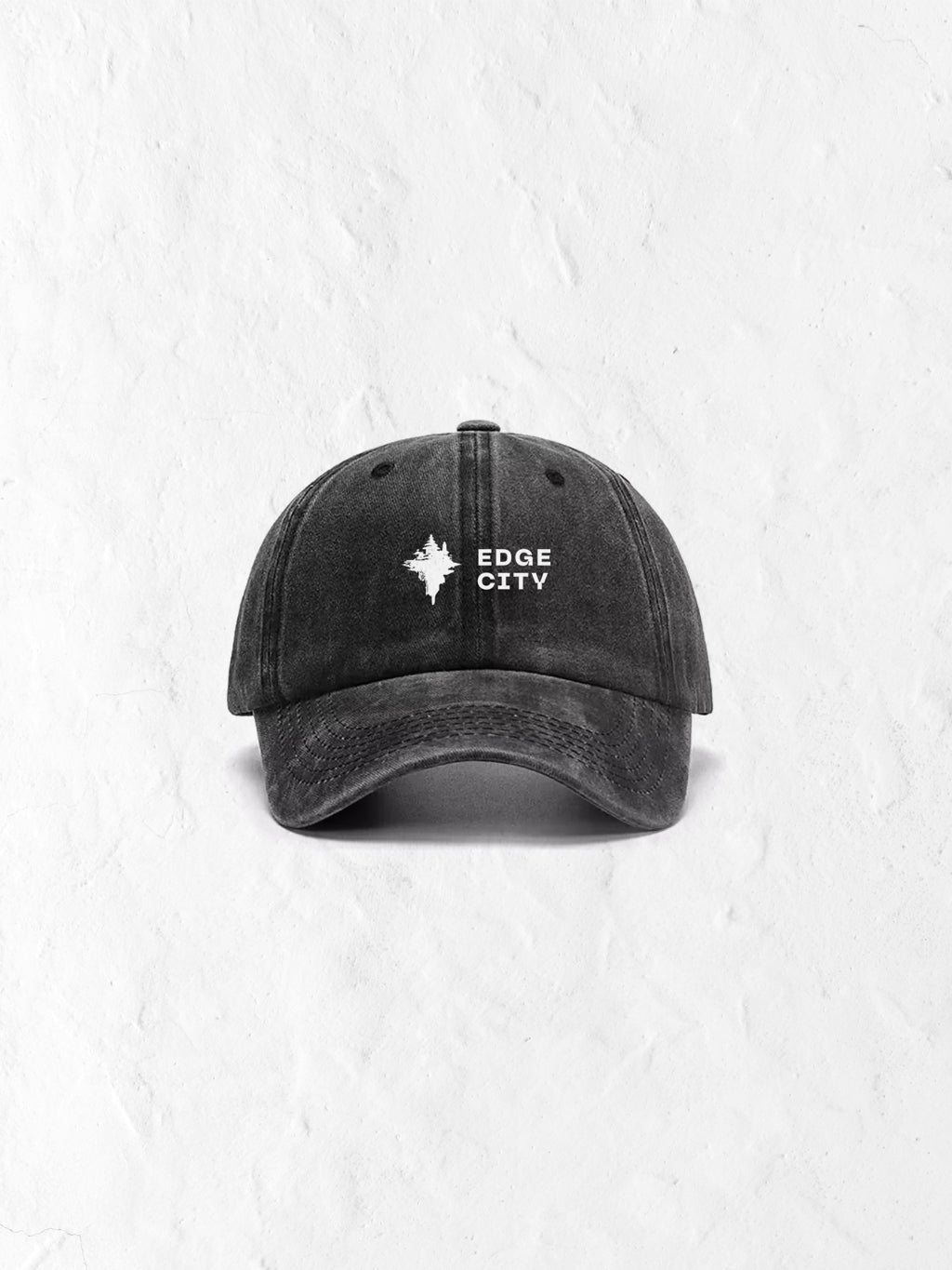 EGDE CITY BLACK ACID WASH CAP