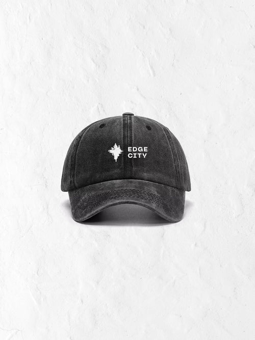 EGDE CITY BLACK ACID WASH CAP